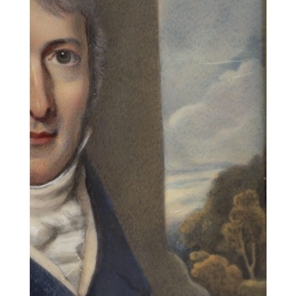 Miniature sur cuivre, Portrait d’homme. Début XIXème siècle 6 Miniature sur cuivre, Portrait d’homme. Début XIXème siècle 6
