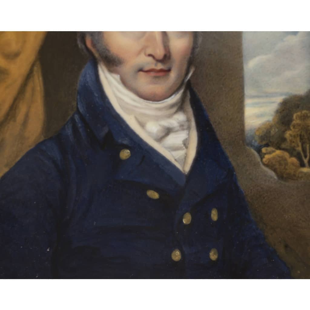 Miniature sur cuivre, Portrait d’homme. Début XIXème siècle 4 Miniature sur cuivre, Portrait d’homme. Début XIXème siècle 4