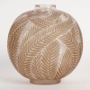 Vase « Palmes » verre blanc patiné sépia de René LALIQUE 6
