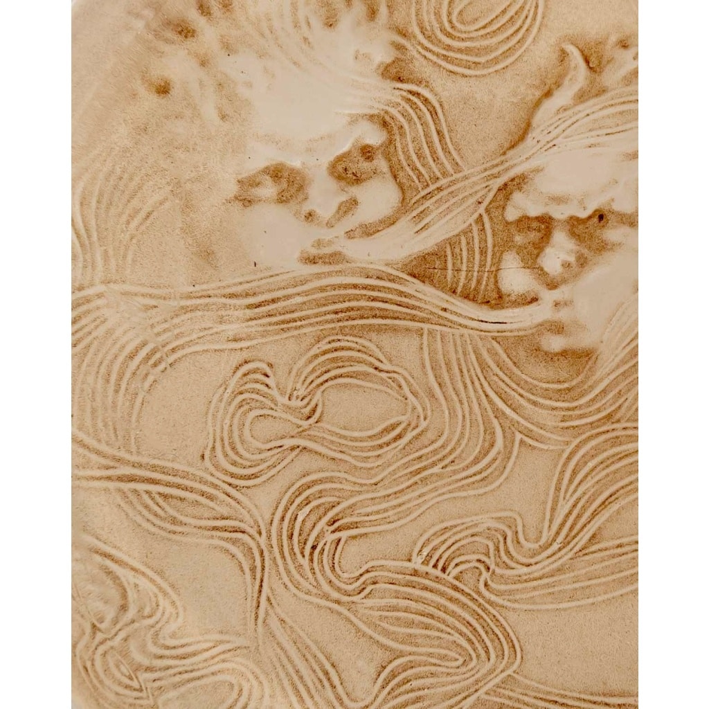 Cendrier « Deux Zéphyrs » verre blanc patiné sépia de René LALIQUE 6