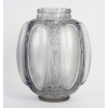 Vase « Six Figurines et Masques » verre blanc patiné bleu de René LALIQUE 11