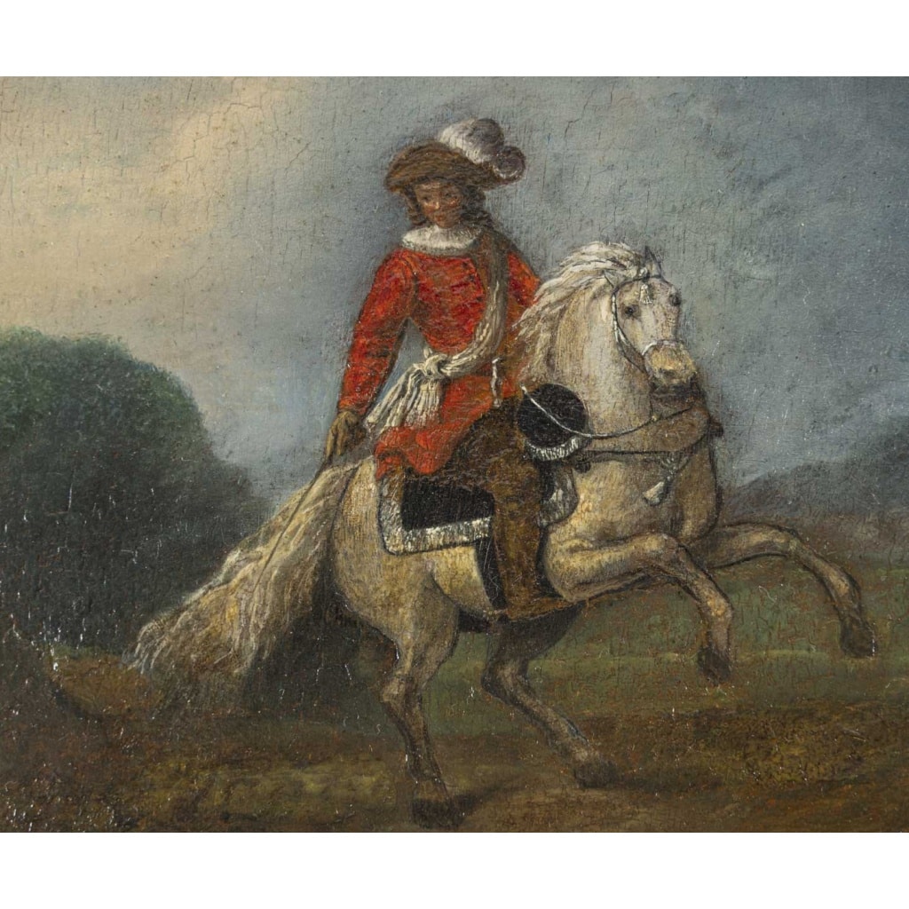 Ecole Hollandaise du XVIIe siècle. Paire de portraits de cavaliers sur leur monture 5 Ecole Hollandaise du XVIIe siècle. Paire de portraits de cavaliers sur leur monture 5