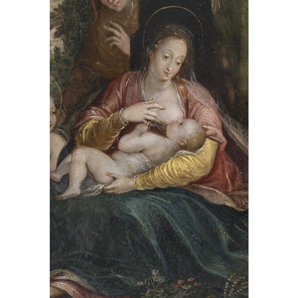 Ecole Flamande du XVIIème siècle Vierge à l’enfant, Saint-Anne et Jean-Baptiste enfant 10 Ecole Flamande du XVIIème siècle Vierge à l’enfant, Saint-Anne et Jean-Baptiste enfant 10