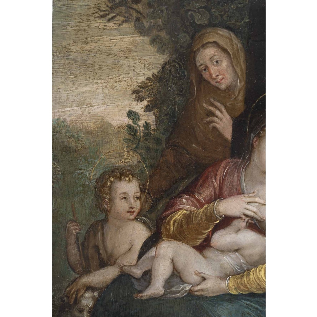 Ecole Flamande du XVIIème siècle Vierge à l’enfant, Saint-Anne et Jean-Baptiste enfant 6 Ecole Flamande du XVIIème siècle Vierge à l’enfant, Saint-Anne et Jean-Baptiste enfant 6