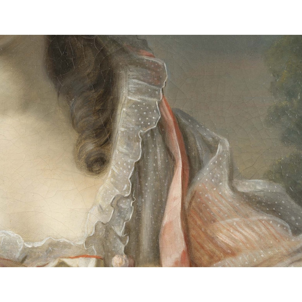 Ecole Française du XVIIIème siècle, portrait d&rsquo;une dame de qualité, attribué à Nicolas Guy Brenet (1728-1792) 7