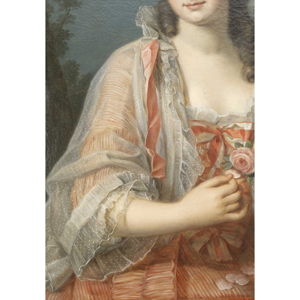 Ecole Française du XVIIIème siècle, portrait d&rsquo;une dame de qualité, attribué à Nicolas Guy Brenet (1728-1792) 5