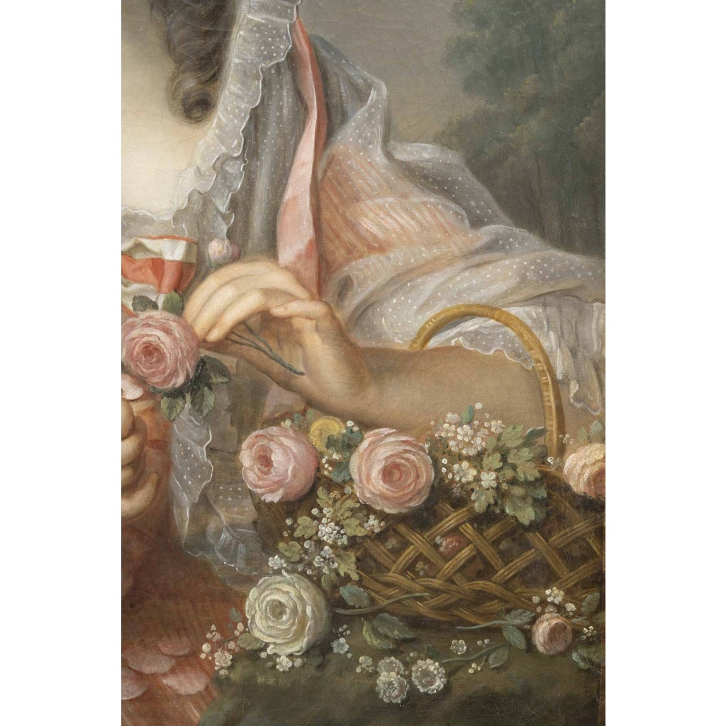 Ecole Française du XVIIIème siècle, portrait d&rsquo;une dame de qualité, attribué à Nicolas Guy Brenet (1728-1792) 4