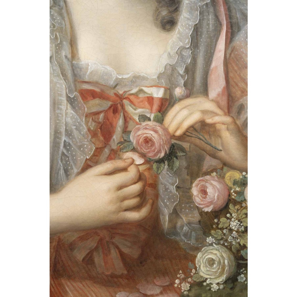 Ecole Française du XVIIIème siècle, portrait d&rsquo;une dame de qualité, attribué à Nicolas Guy Brenet (1728-1792) 3