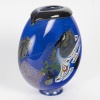 Vase ovoïde en verre bleu signé PIERINI 11