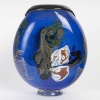 Vase ovoïde en verre bleu signé PIERINI 15