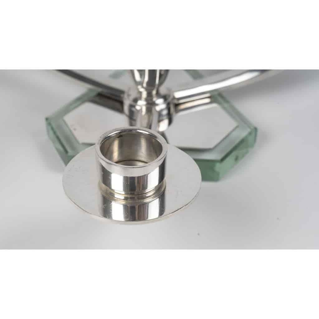 WOLFERS – Paire de candélabres bas en argent massif – Epoque ART DECO 10 WOLFERS – Paire de candélabres bas en argent massif – Epoque ART DECO 10