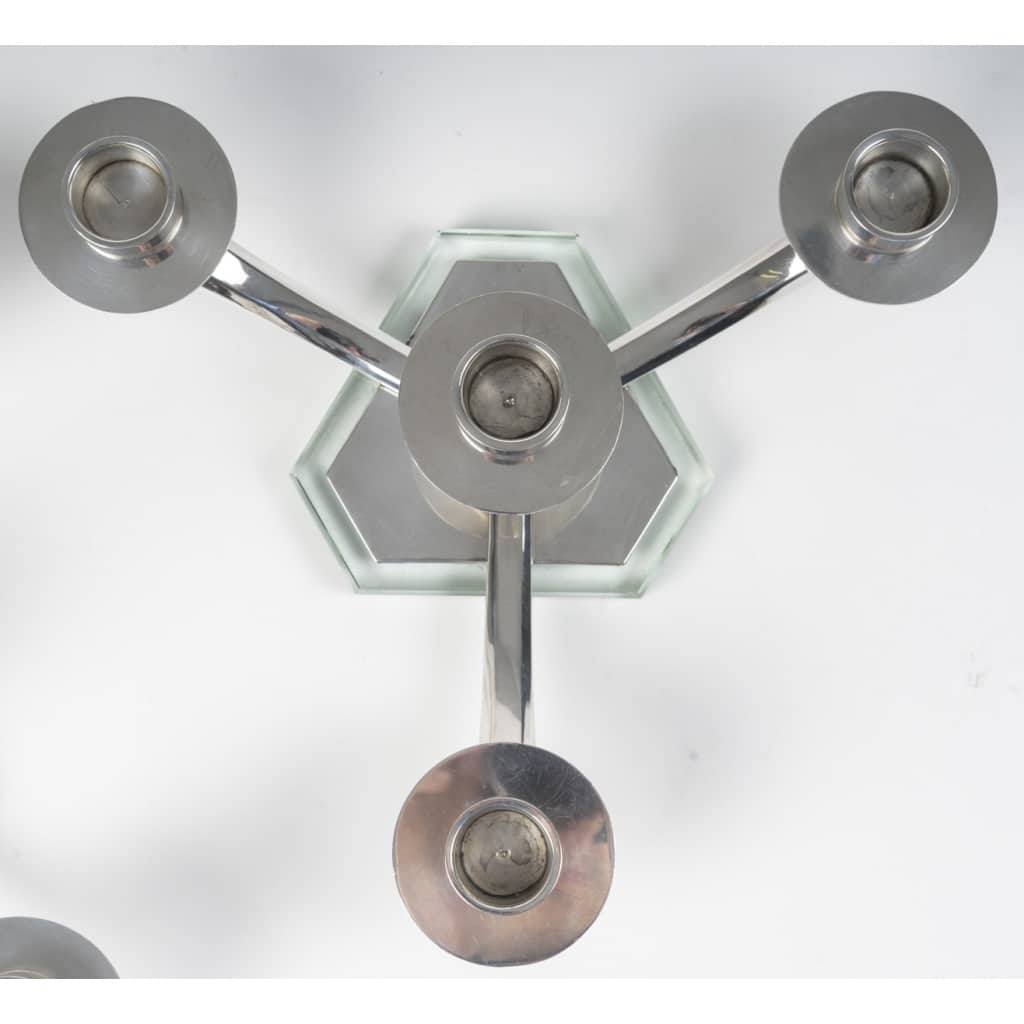 WOLFERS – Paire de candélabres bas en argent massif – Epoque ART DECO 15 WOLFERS – Paire de candélabres bas en argent massif – Epoque ART DECO 15