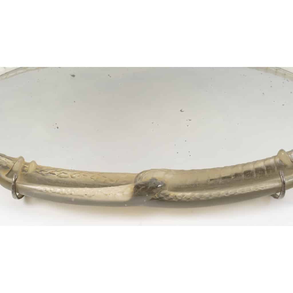 Miroir « Deux Serpents » verre blanc patiné sépia de René LALIQUE 5