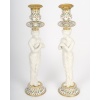 Une paire de bougeoirs en porcelaine et biscuit de sèvres, XIXème siècle 18