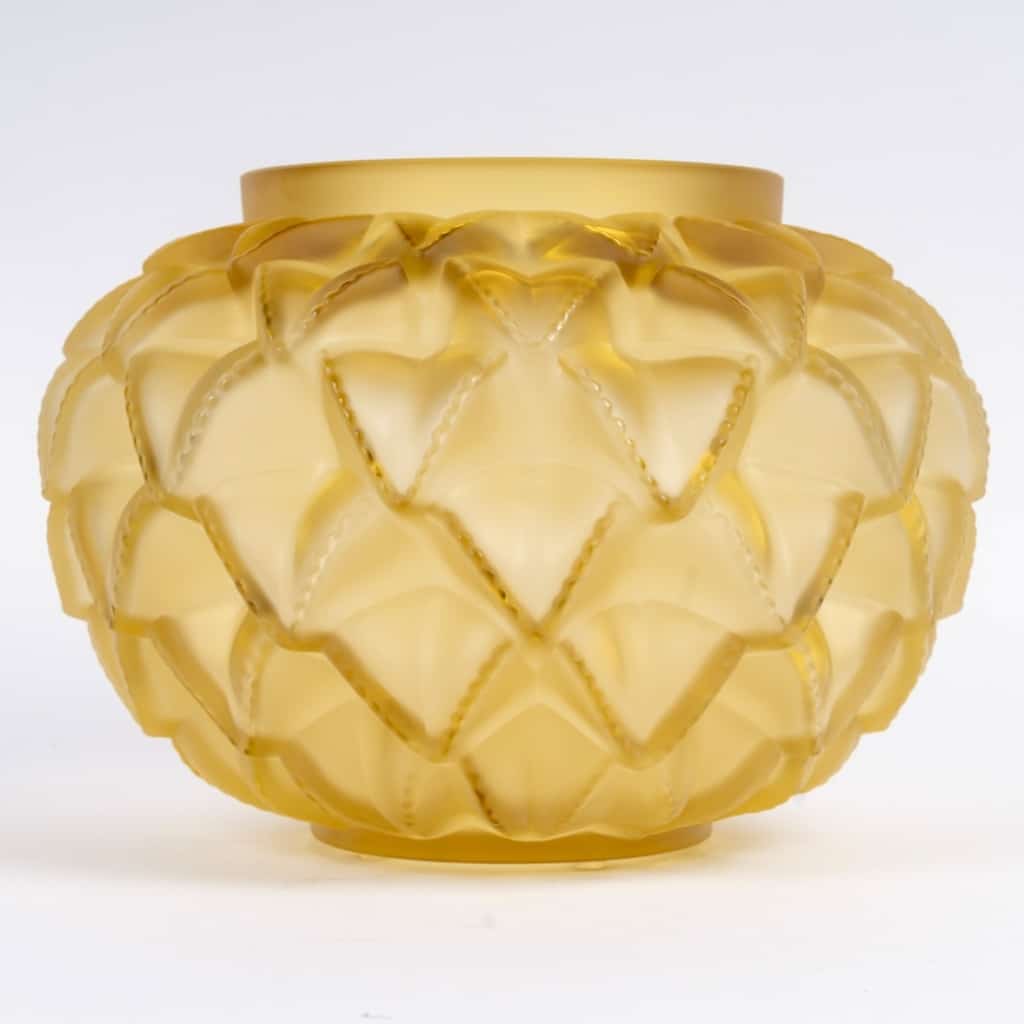 Vase « Languedoc » cristal jaune ambré de LALIQUE FRANCE 3