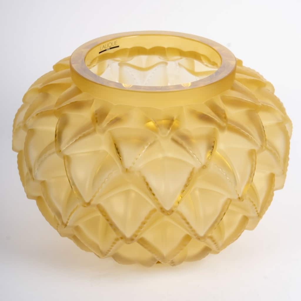 Vase « Languedoc » cristal jaune ambré de LALIQUE FRANCE 4