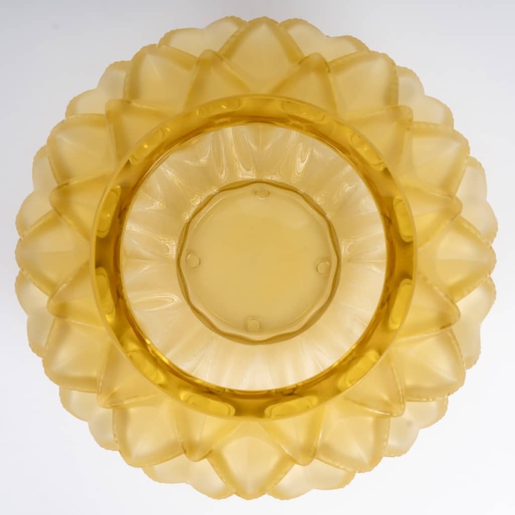 Vase « Languedoc » cristal jaune ambré de LALIQUE FRANCE 5