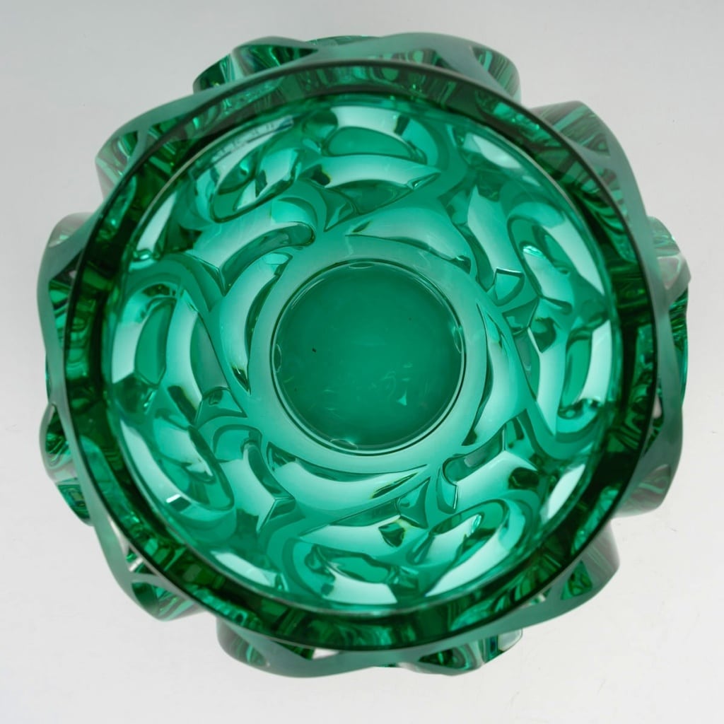 Vase « Tourbillons » cristal vert menthe de LALIQUE FRANCE 5
