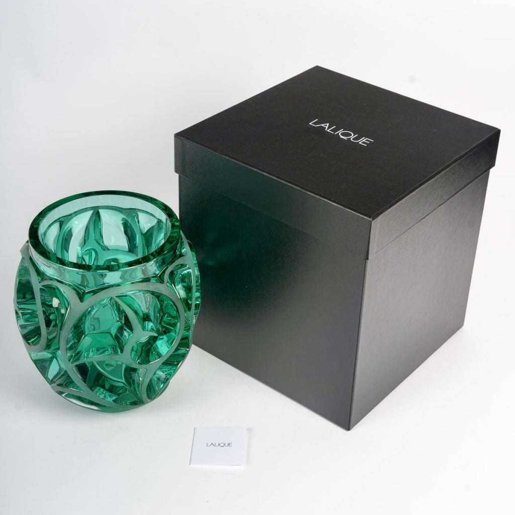 Vase « Tourbillons » cristal vert menthe de LALIQUE FRANCE 7