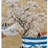 Le printemps. Paravent japonais à 2 panneaux. Epoque Meiji (1868-1912) 12