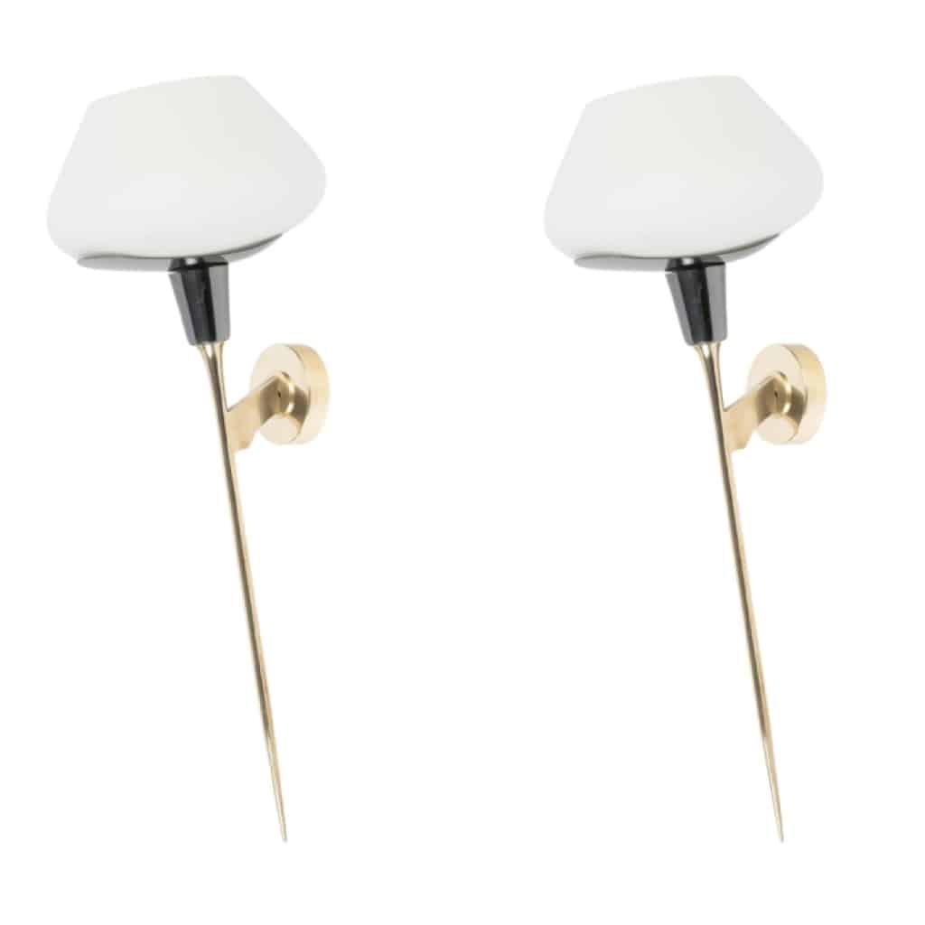 1960 Paire d’appliques murales pour Maison Arlus 2 1960 Paire d’appliques murales pour Maison Arlus 2