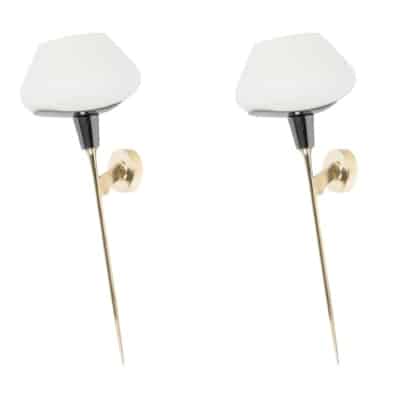 1960 Paire d’appliques murales pour Maison Arlus 1960 Paire d’appliques murales pour Maison Arlus