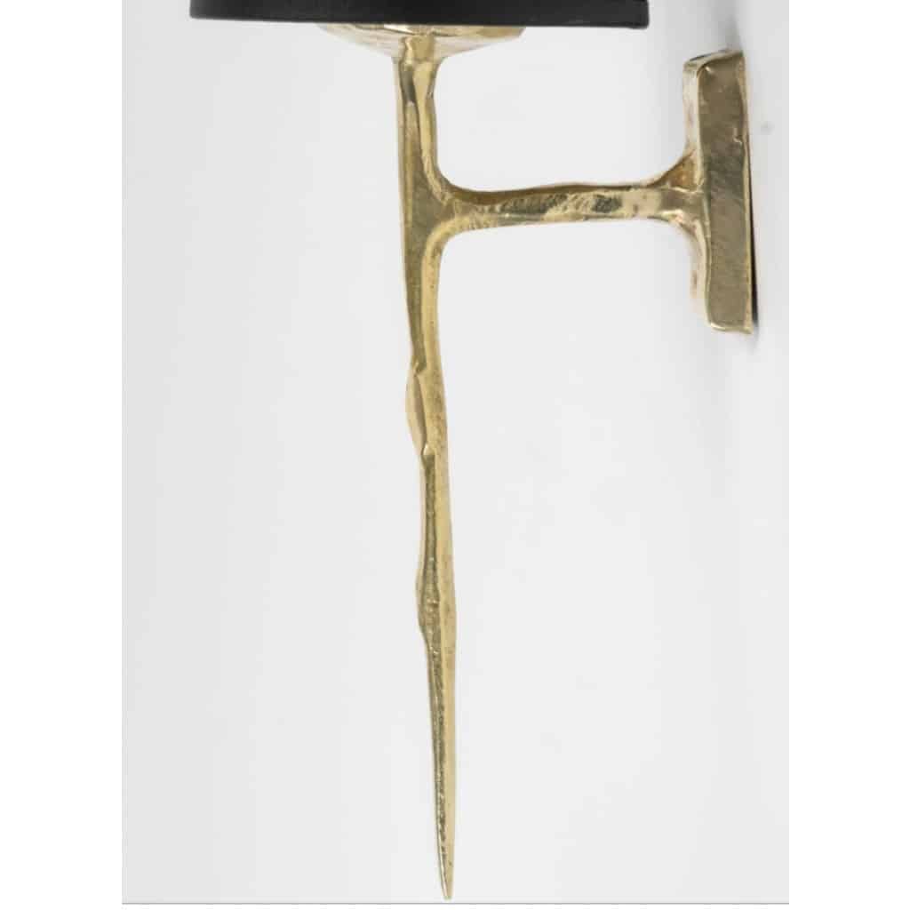 1960 Paire d’appliques murales en bronze par Félix Agostini pour Maison Arlus 3 1960 Paire d’appliques murales en bronze par Félix Agostini pour Maison Arlus 3