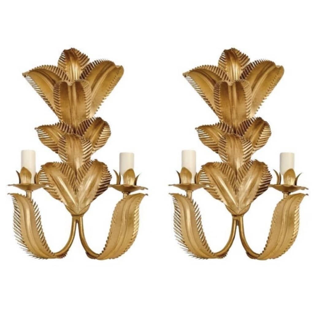 1960 Paire d&rsquo;appliques « Palmier » de la Maison FlorArt 2