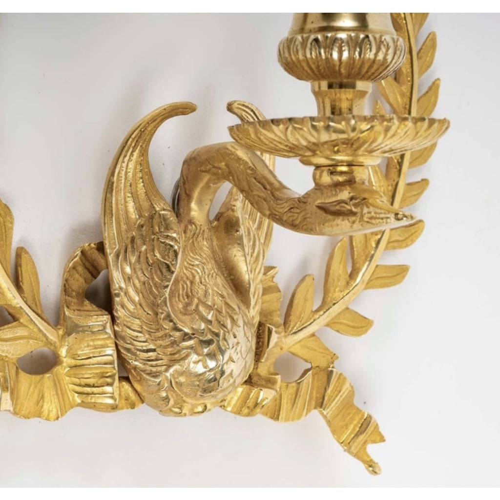 1960 Paire d’appliques murales en bronze Maison Lucien Gau 6 1960 Paire d’appliques murales en bronze Maison Lucien Gau 6