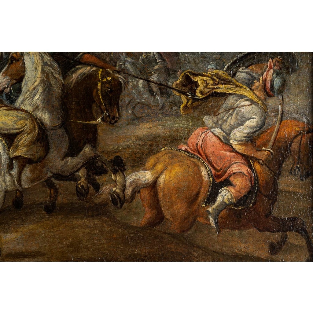 Philips Wouwerman (1619-1668) Combat de cavalerie entre Orientaux et Impériaux, huile sur toile vers 1660 6