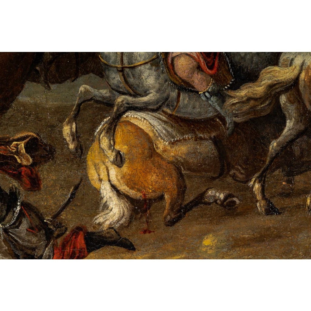 Philips Wouwerman (1619-1668) Combat de cavalerie entre Orientaux et Impériaux, huile sur toile vers 1660 8