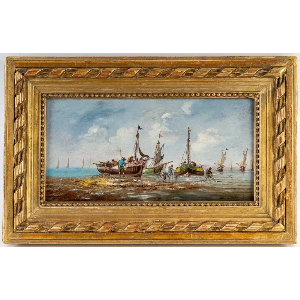 Pierre-Julien Gilbert (1783-1860) Pêcheurs bretons, huile sur bois vers 1820-1850 9