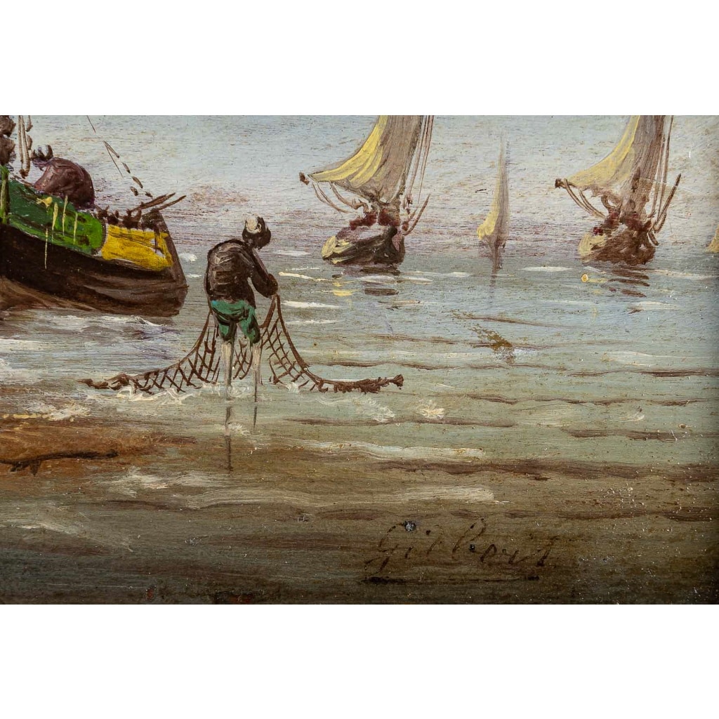 Pierre-Julien Gilbert (1783-1860) Pêcheurs bretons, huile sur bois vers 1820-1850 7