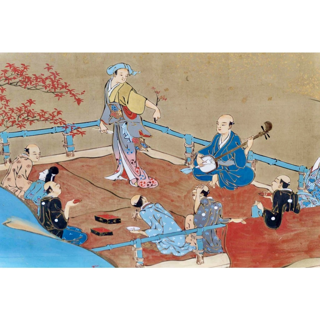 L’automne. Paravents japonais à 2 panneaux. Epoque Meiji (1858-1912) 8 L’automne. Paravents japonais à 2 panneaux. Epoque Meiji (1858-1912) 8