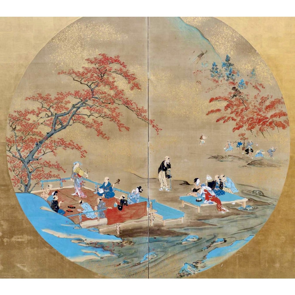 L’automne. Paravents japonais à 2 panneaux. Epoque Meiji (1858-1912) 3 L’automne. Paravents japonais à 2 panneaux. Epoque Meiji (1858-1912) 3