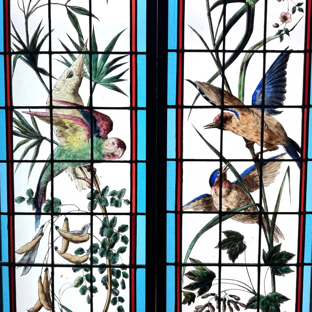 Vitraux aux oiseaux exotiques 3 Vitraux aux oiseaux exotiques 3