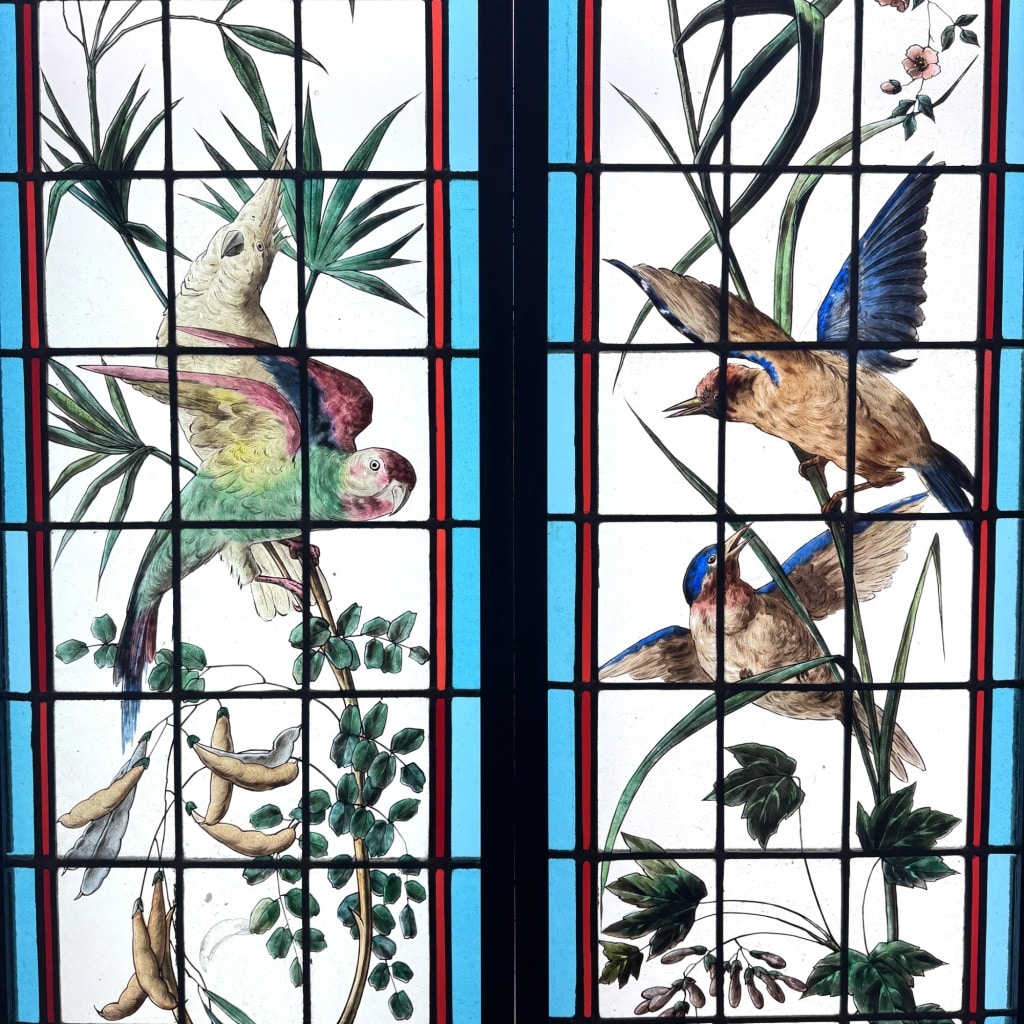 Vitraux aux oiseaux exotiques 4 Vitraux aux oiseaux exotiques 4