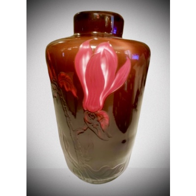 MEISENTHAL VASE SPECTACULAIRE VASE AUX MAGNOLIAS 2