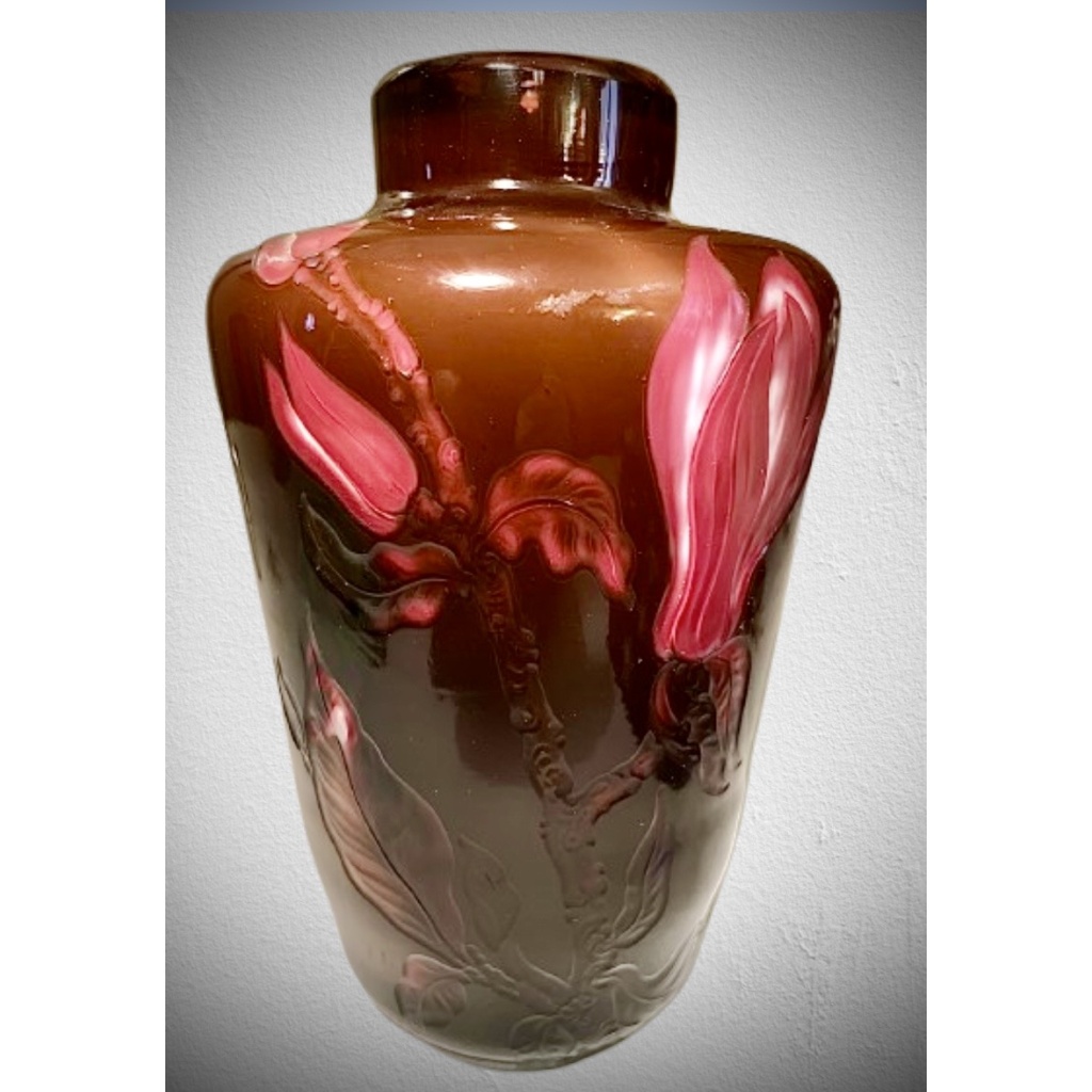 MEISENTHAL VASE SPECTACULAIRE VASE AUX MAGNOLIAS 4 MEISENTHAL VASE SPECTACULAIRE VASE AUX MAGNOLIAS 4