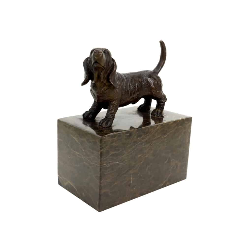 Sculpture en bronze représentant un chien anglais, socle en marbre 4 Sculpture en bronze représentant un chien anglais, socle en marbre 4