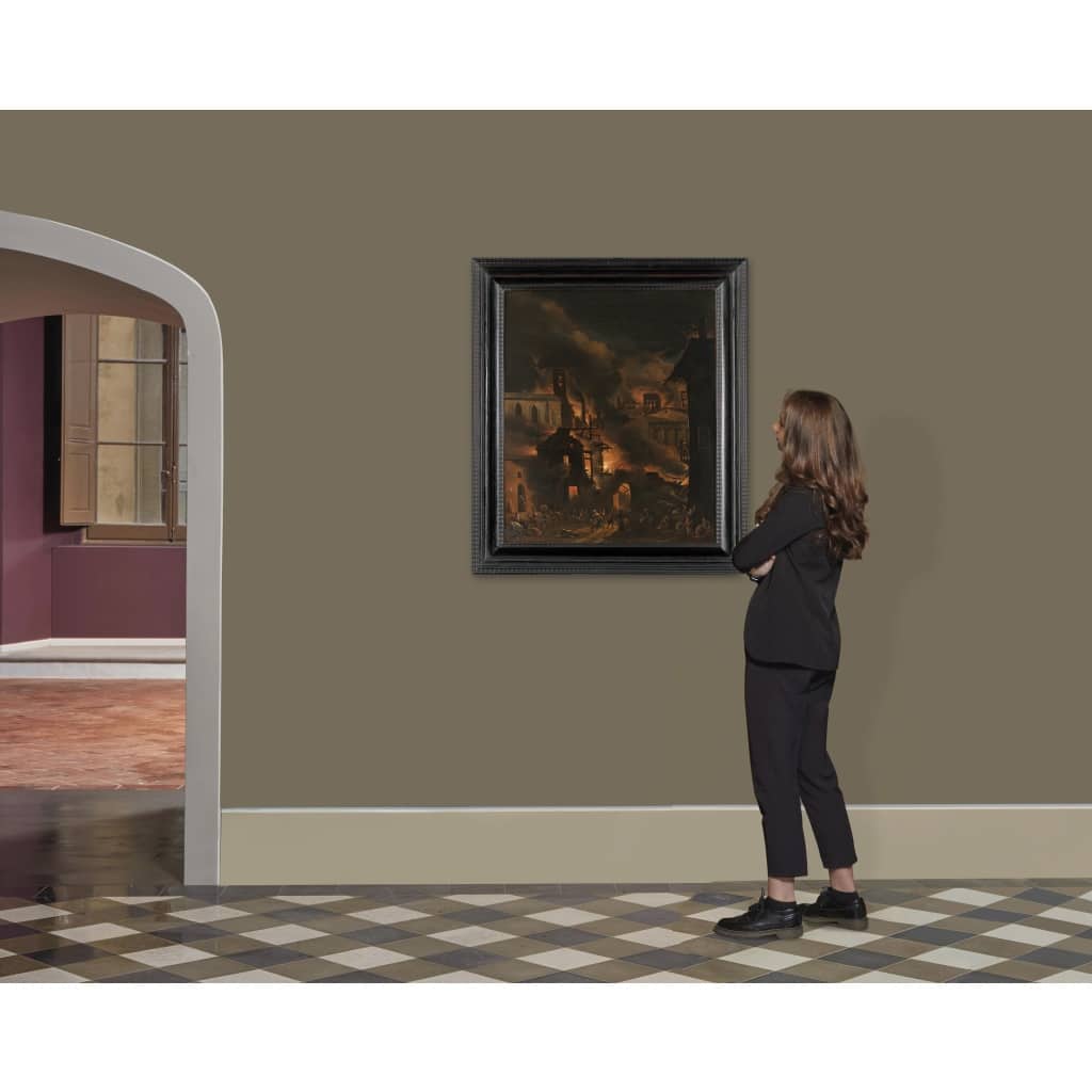 Ville en feu ou parabole de l’incendie de Rome – Attribué à Daniel van Heil (1604 – 1662) 9