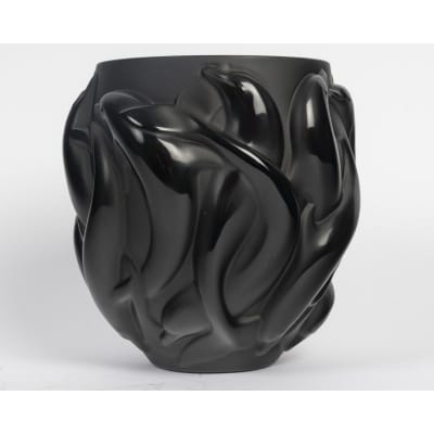 Maison Lalique France, Vase aux Dauphins, noir et numéroté. Edition limitée. 2