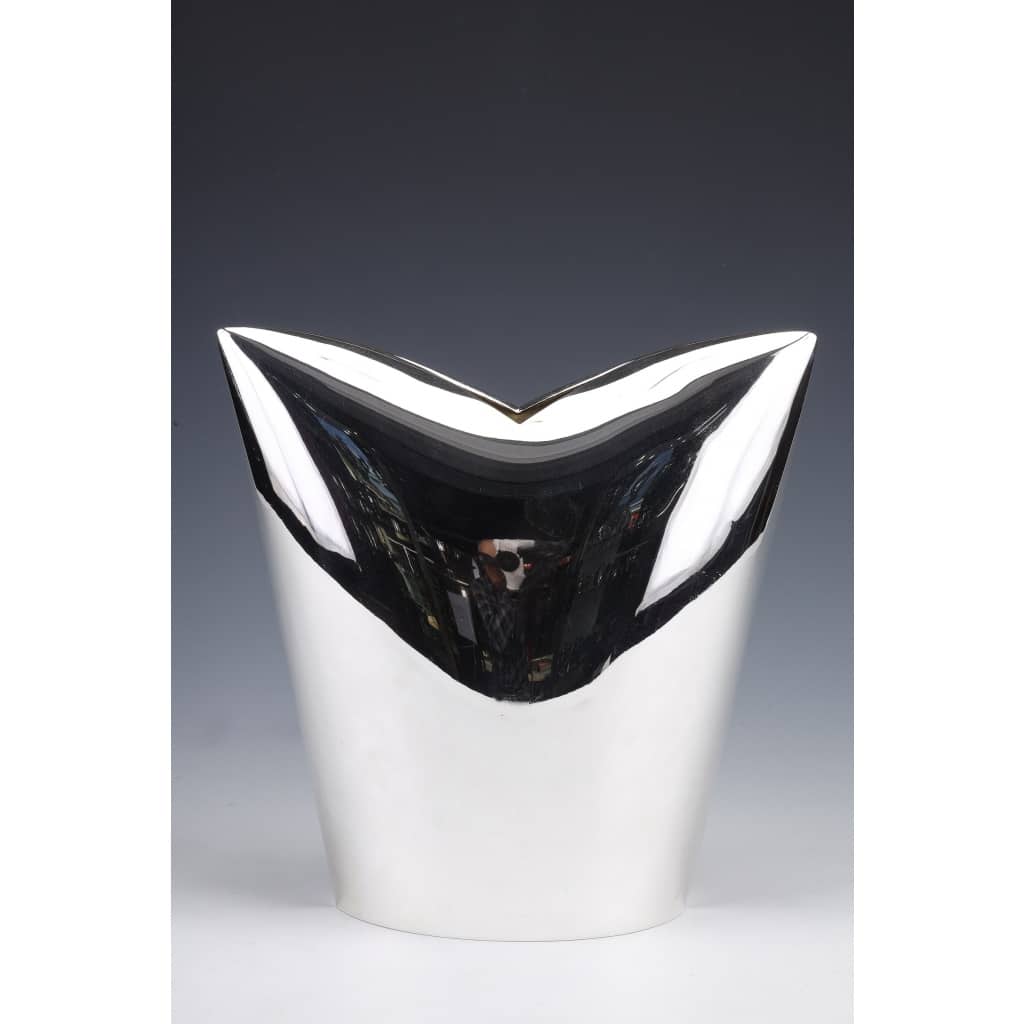 Gabriel DE VECCHI – VASE EN ARGENT MASSIF DESIGN ITALIEN XXè 3