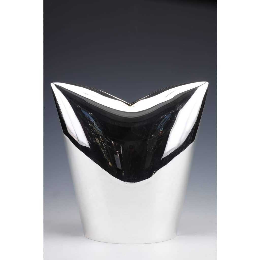 Gabriel DE VECCHI – VASE EN ARGENT MASSIF DESIGN ITALIEN XXè 4