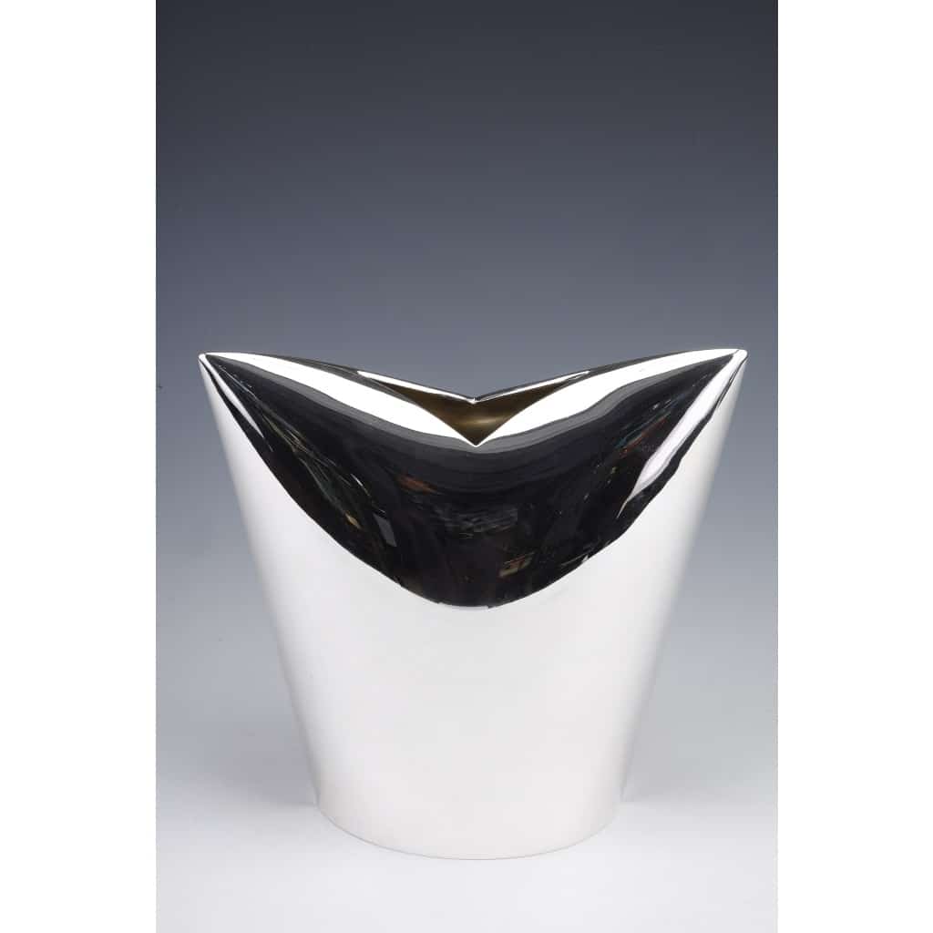 Gabriel DE VECCHI – VASE EN ARGENT MASSIF DESIGN ITALIEN XXè 5