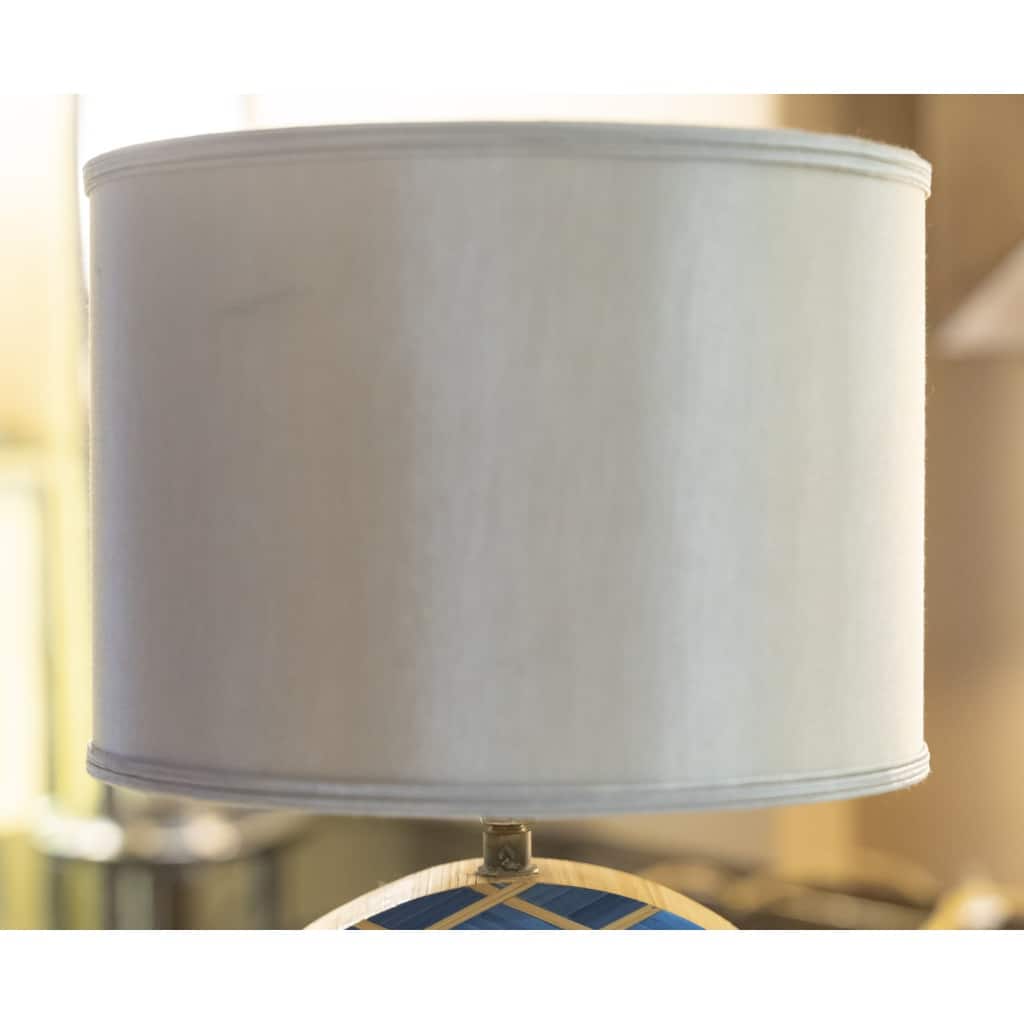 lampe en marqueterie de paille année 2000 5