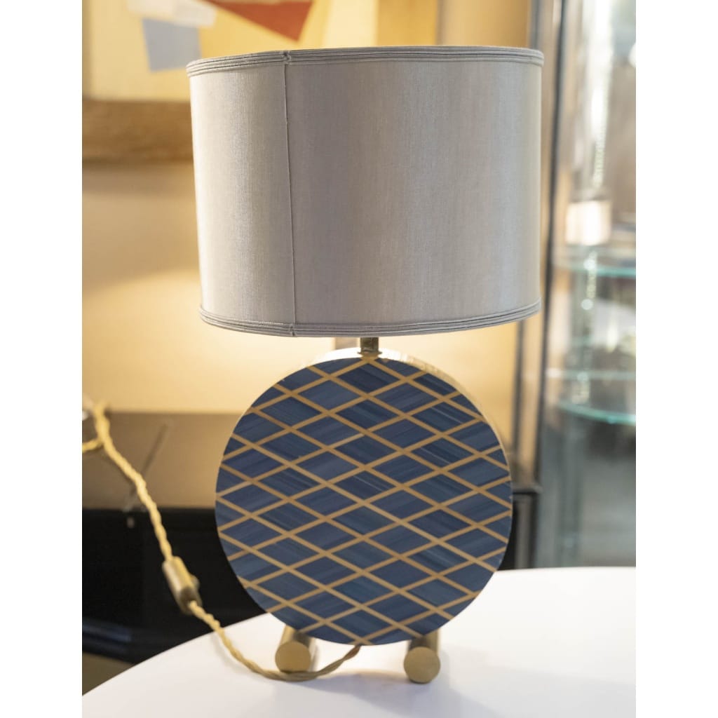 lampe en marqueterie de paille année 2000 2