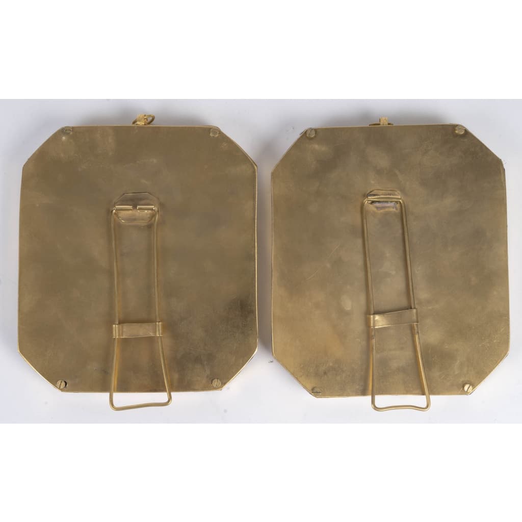 Une paire de cadres photos en bronze doré, fin XIXème siècle 4