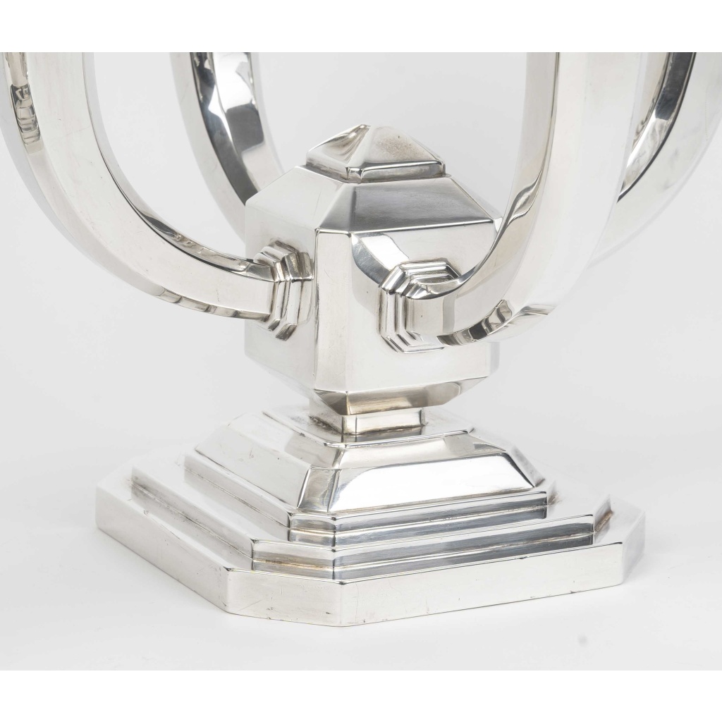 Ravinet d’Enfert – Paire de candélabres en argent massif époque ART DECO 7