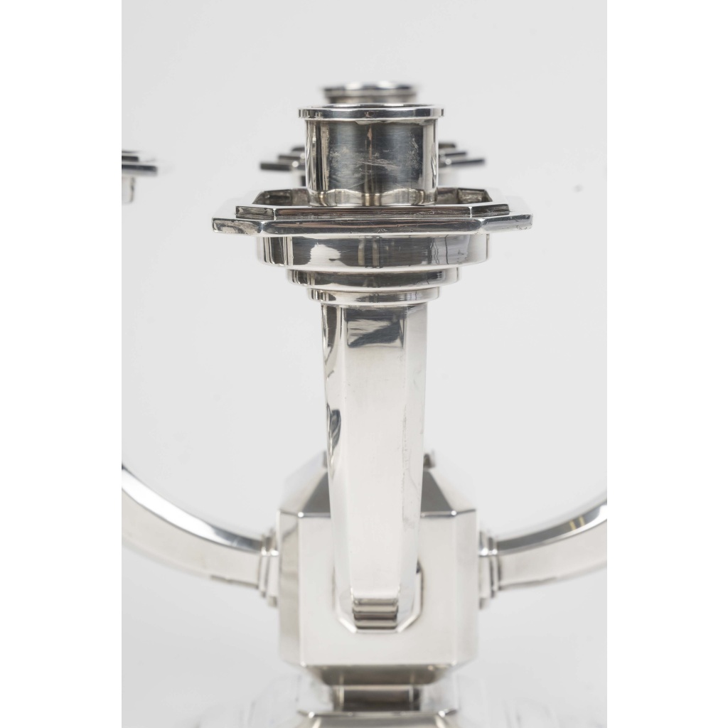 Ravinet d’Enfert – Paire de candélabres en argent massif époque ART DECO 12